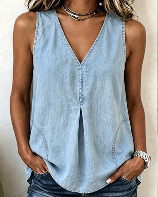 Linne V-Hals Denim