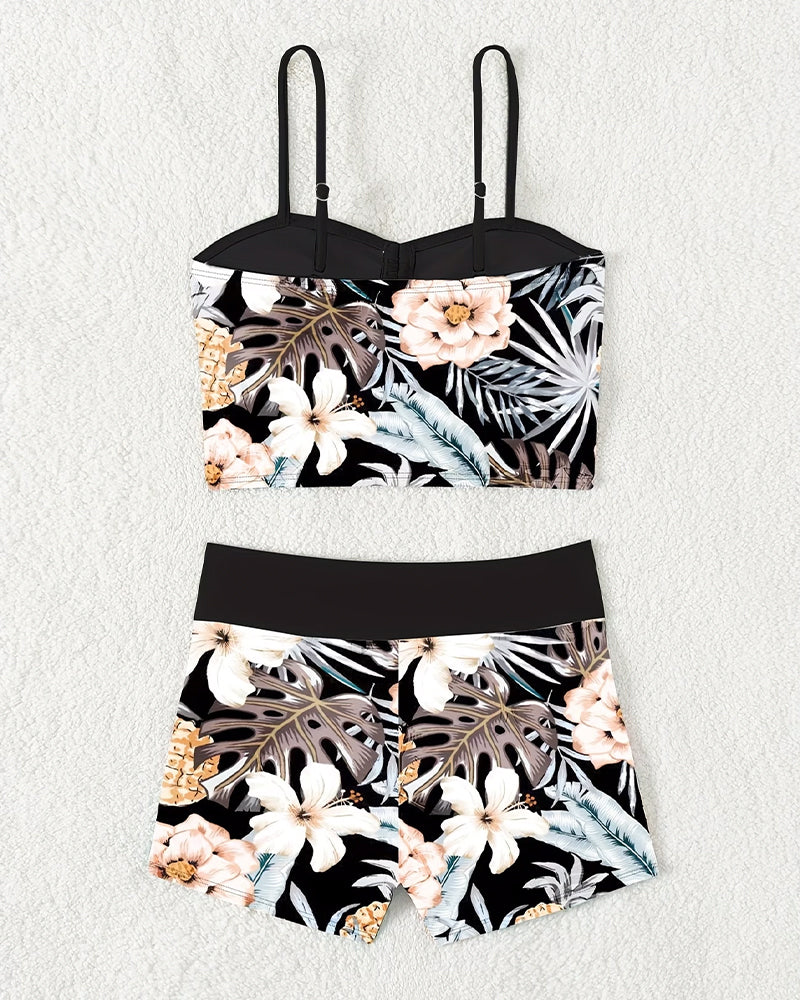 Bikini Tryckt Dragsko Högmidjad