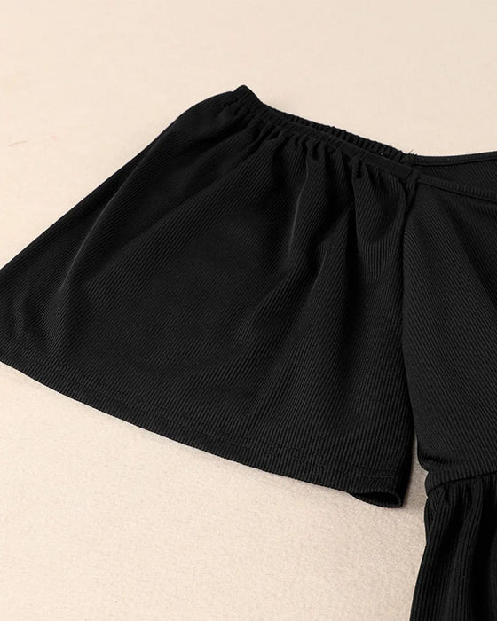 T-Tröja Large Size Square Neck Bubble Sleeve
