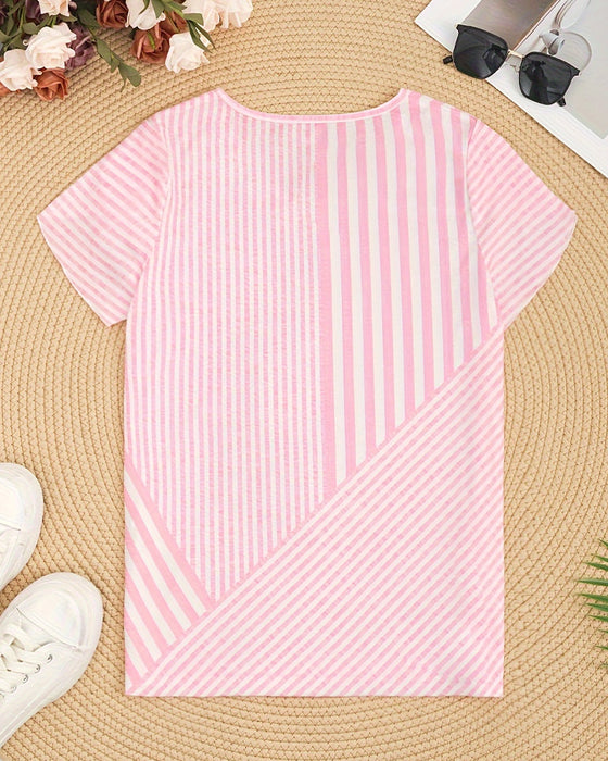 T-shirt V-ringad Randig