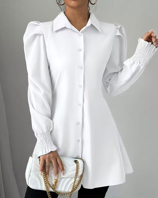 Blus Skjortkrage Solid Trendig