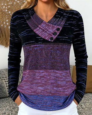 Topp Med Långa Ärmar Och Färgblockning
