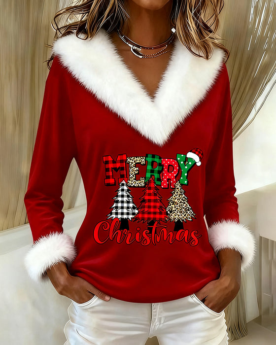 Topp Med V-Ringning Och Julgranmönster