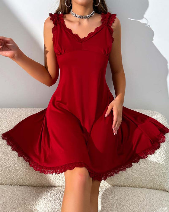 Nattlinne Ryggslits Spets