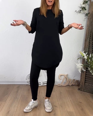 Mellanlång Topp Med Rund Hals