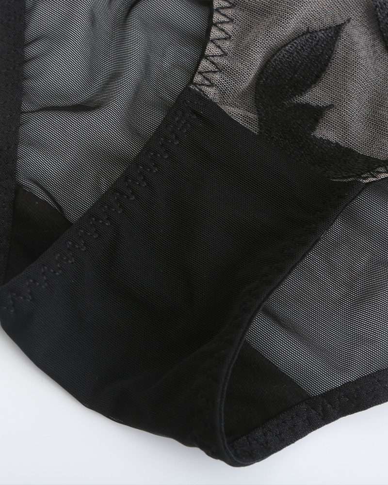 Bh Dam Ultra Tunn Sexig Ros Broderi Spets