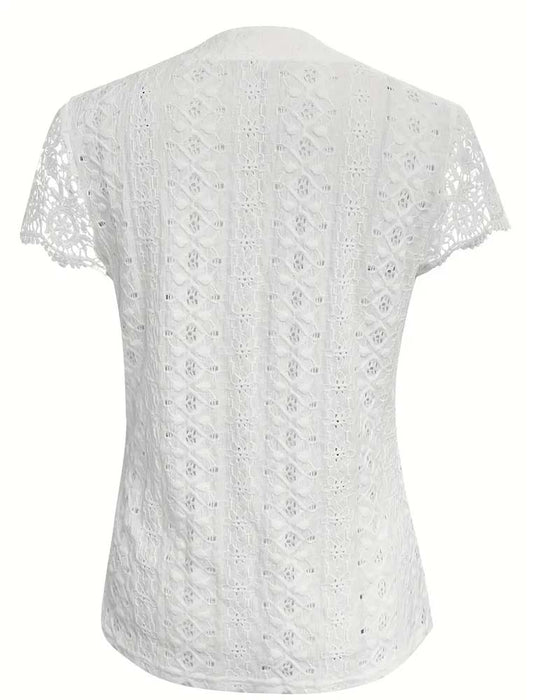 Blus Enfärgad Uthålad Kortärmad