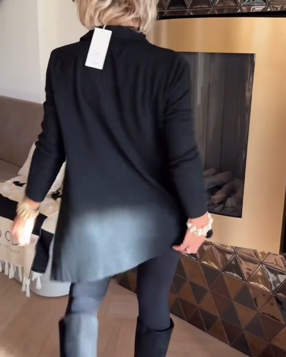 Oregelbunden Krage Långärmad Topp