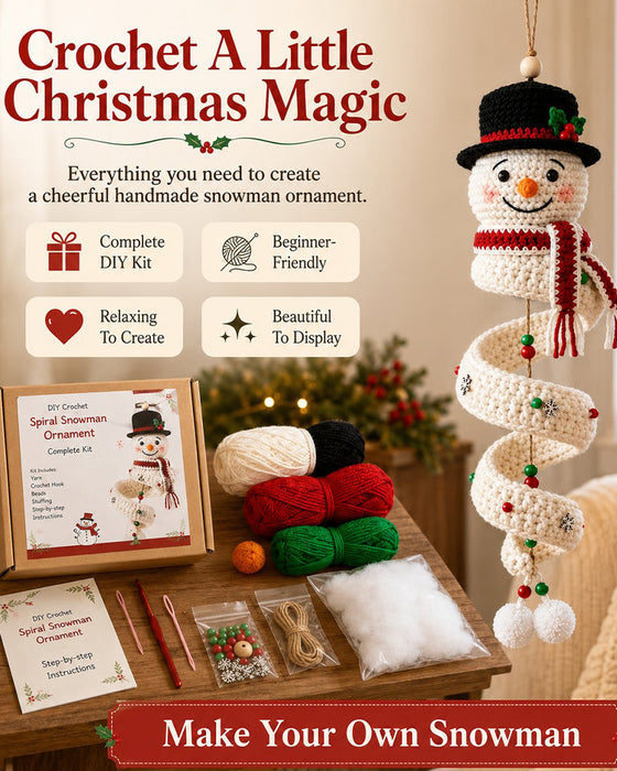 ☃️ DIY Kit Snögubbe I Spiral Virkning