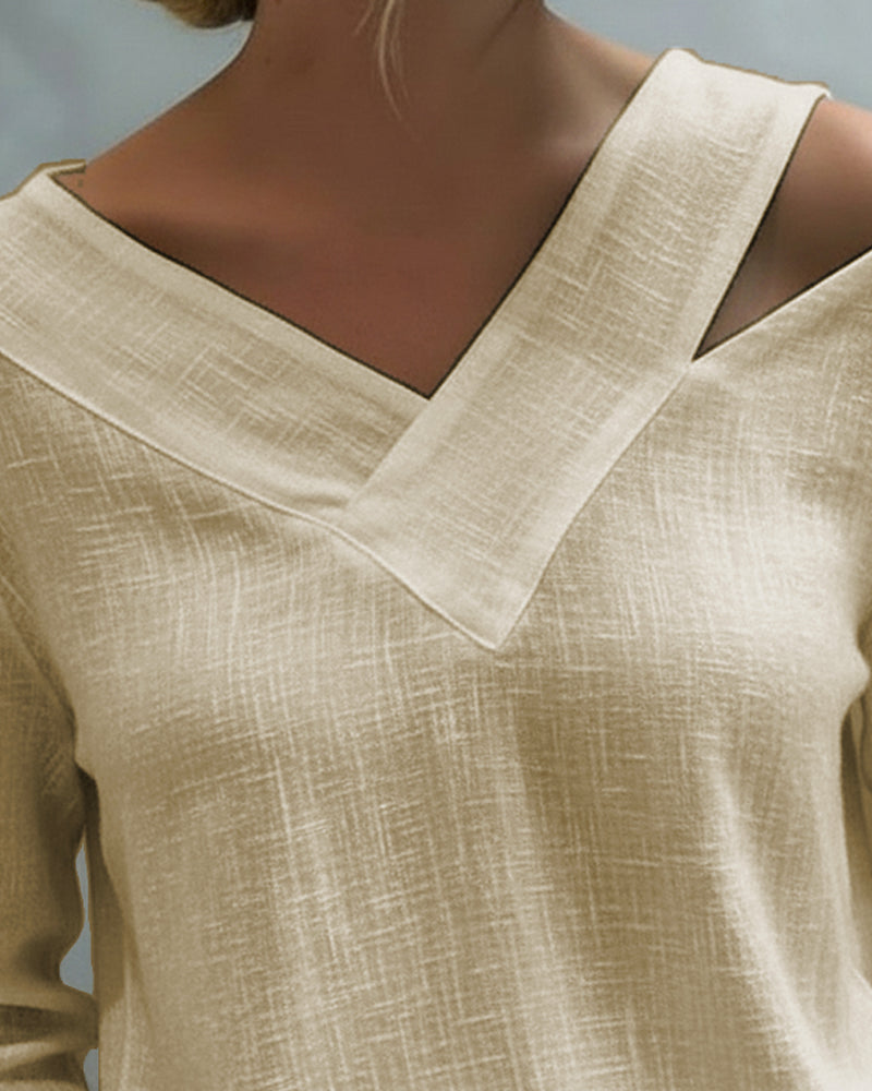 Topp Stilfull V-Ringning Axelfri