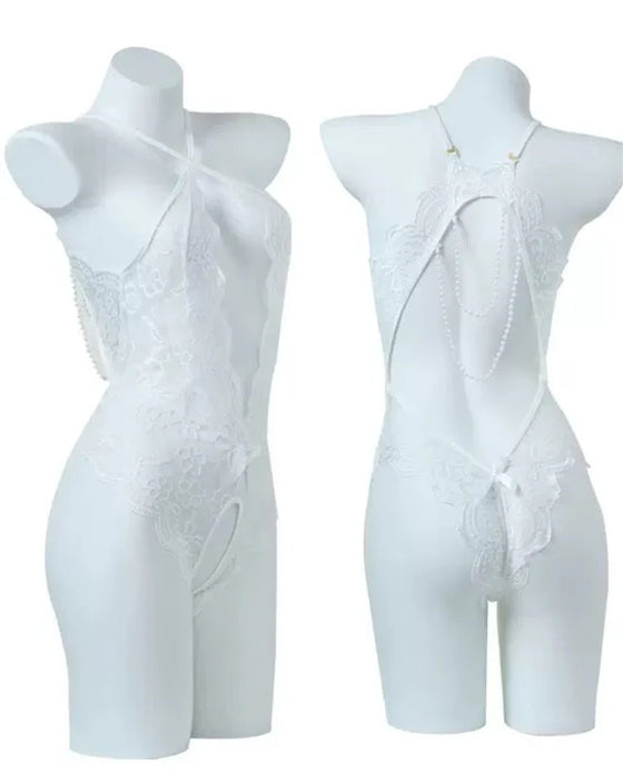 Underklänning Spets Rygglös Etdelad