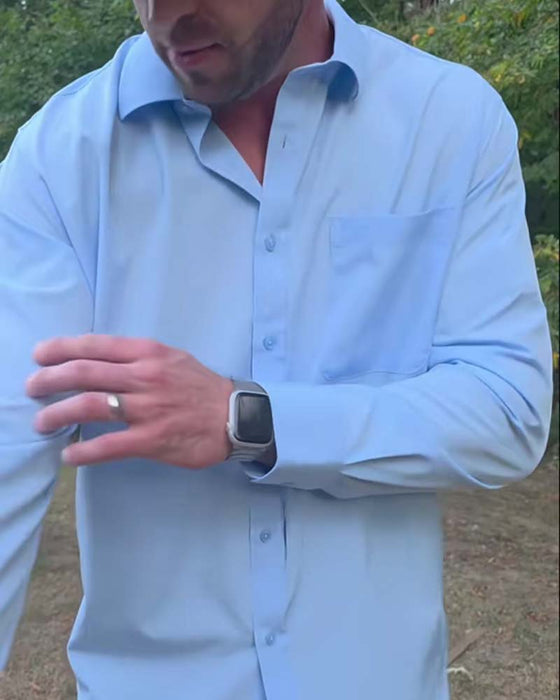 Skjorta Solid Casual Vattentät Stretch