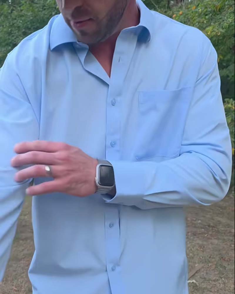Skjorta Solid Casual Vattentät Stretch