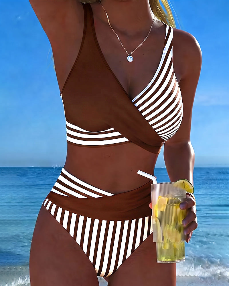 Bikini Korsrandig Tryckt