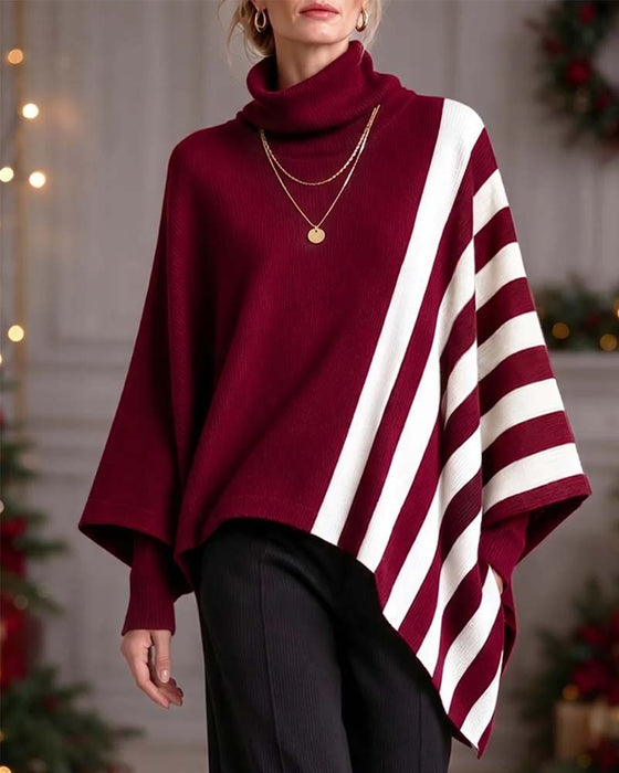 Tröja Oregelbunden Turtleneck Randig