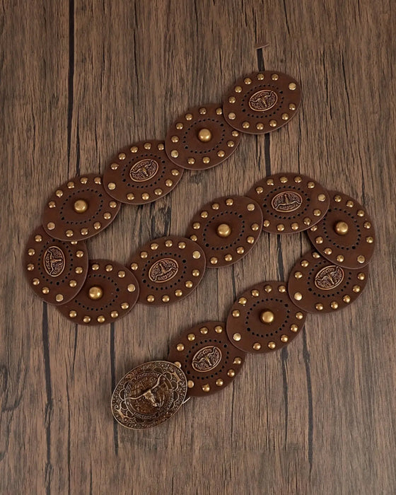 Bälte Vintage Läder Spänne