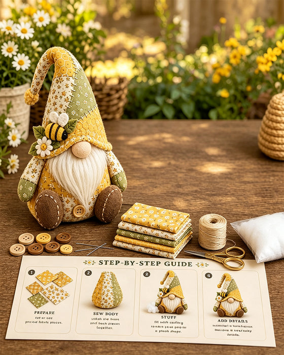 🧵 DIY Lapptäckes Tomte Kit – Skapa Din Egen Bedårande Tomte 🧙‍♂️