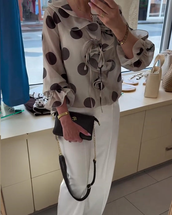 Skjorta Prickig Knytning Avslappnad