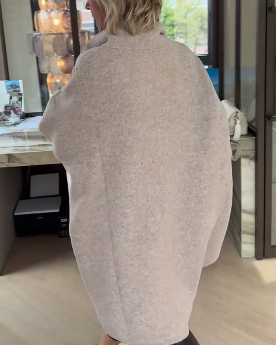 Pullover Ståkrage Halv Dragkedja Lös