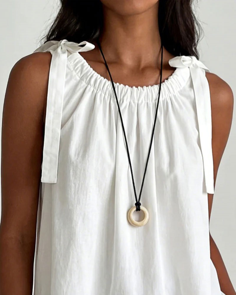 Linne Knytning Rynkad