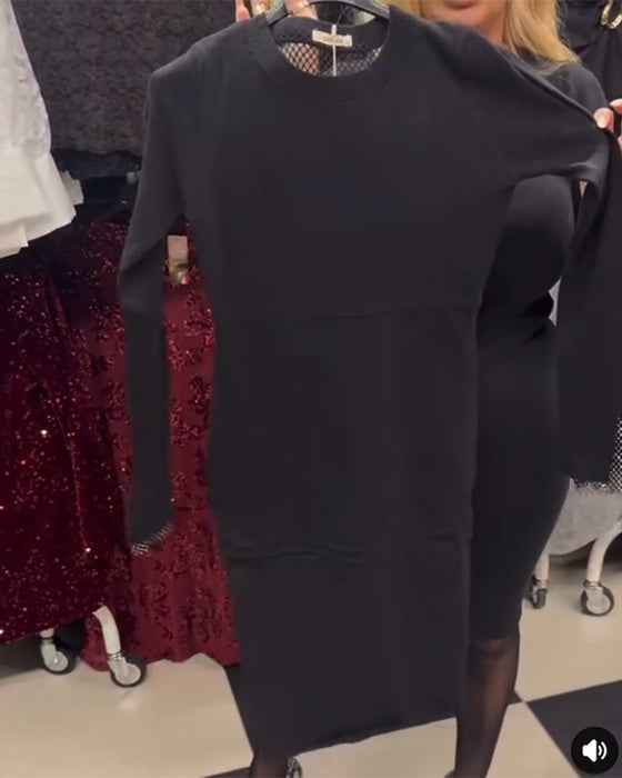 Klänning Meshinslag Rygglös Bodycon