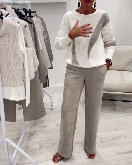 Tröja Crew Neck Bekväm Avslappnad