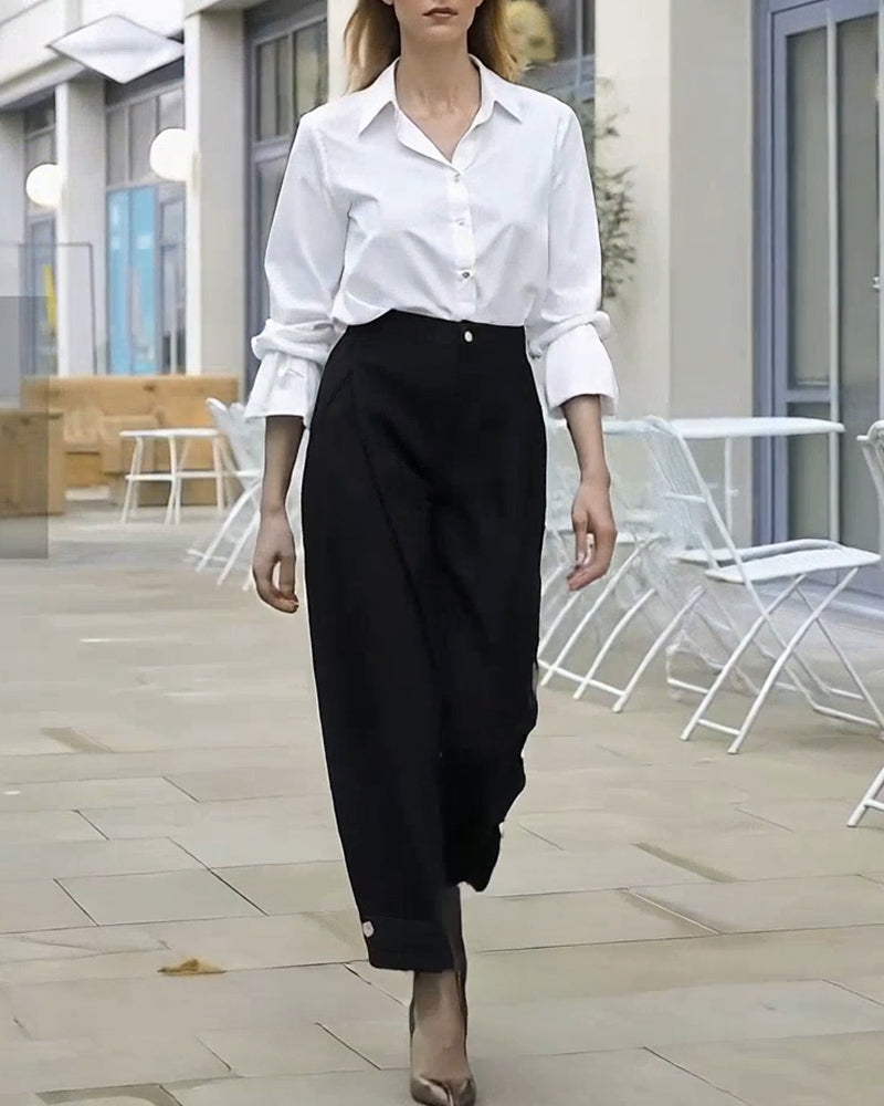 Byxor Stilfulla Plisserade Smalande Vardags