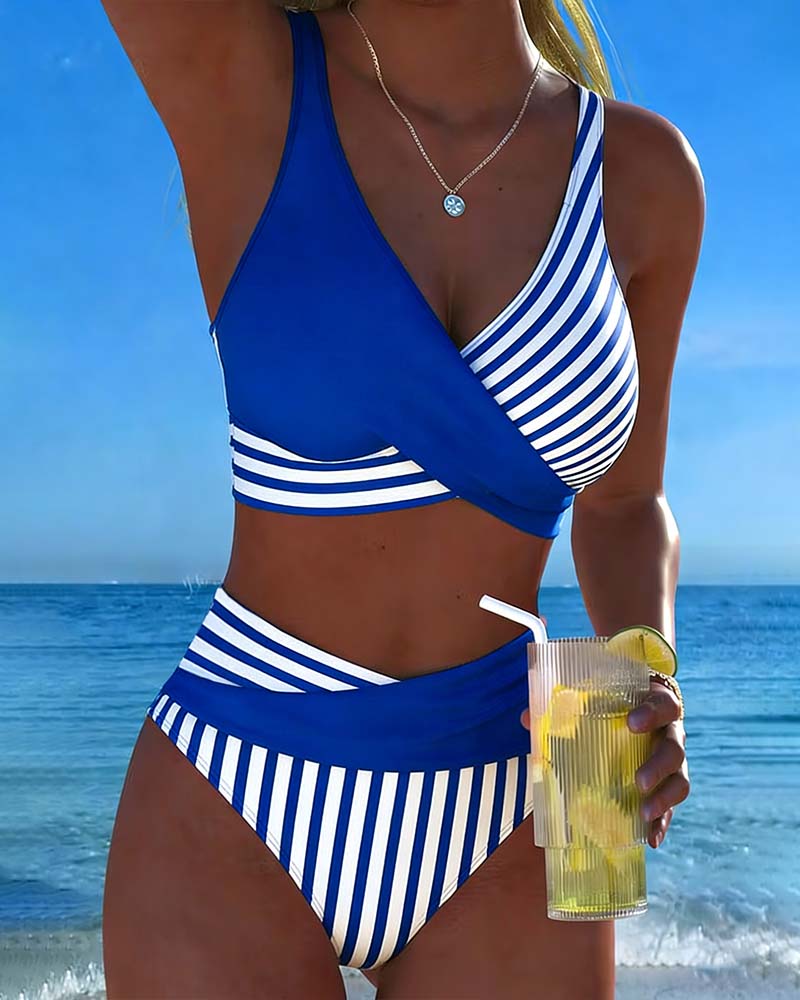 Bikini Korsrandig Tryckt