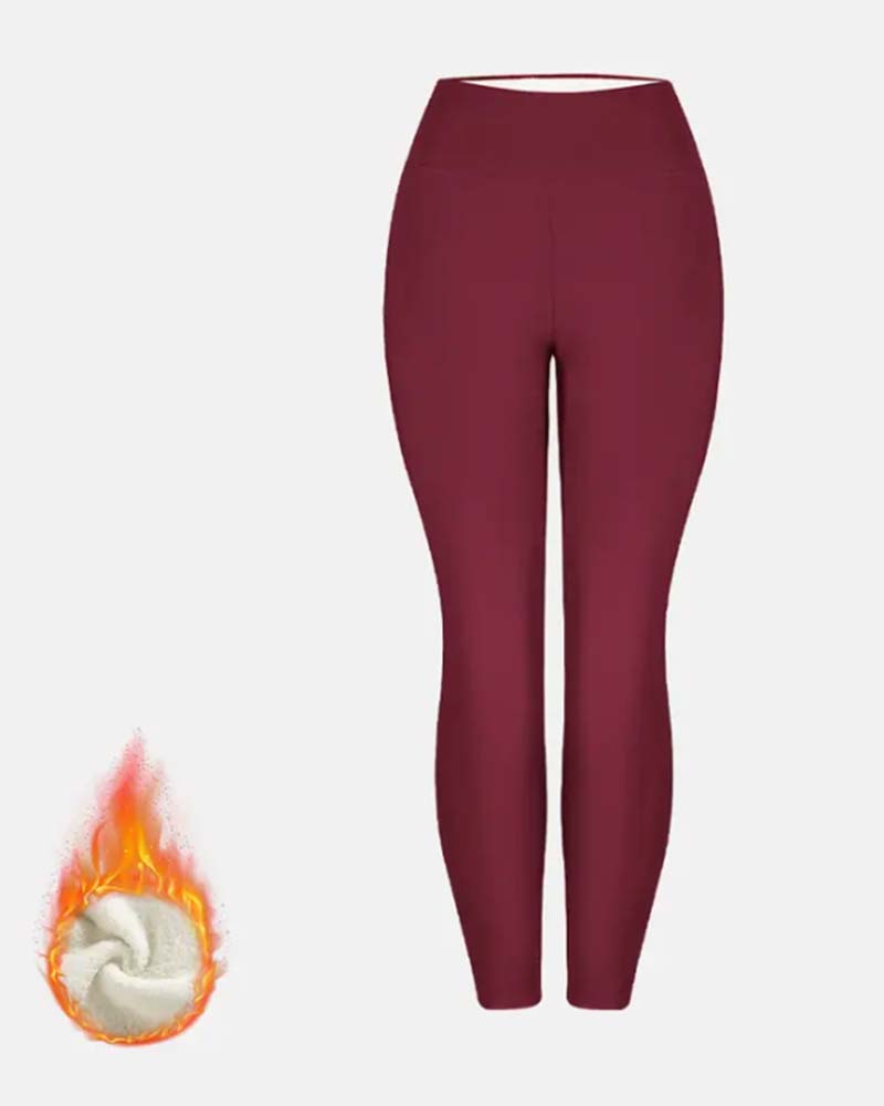 Vinter Tjock Hög Midja Varma Leggings Yogabyxor