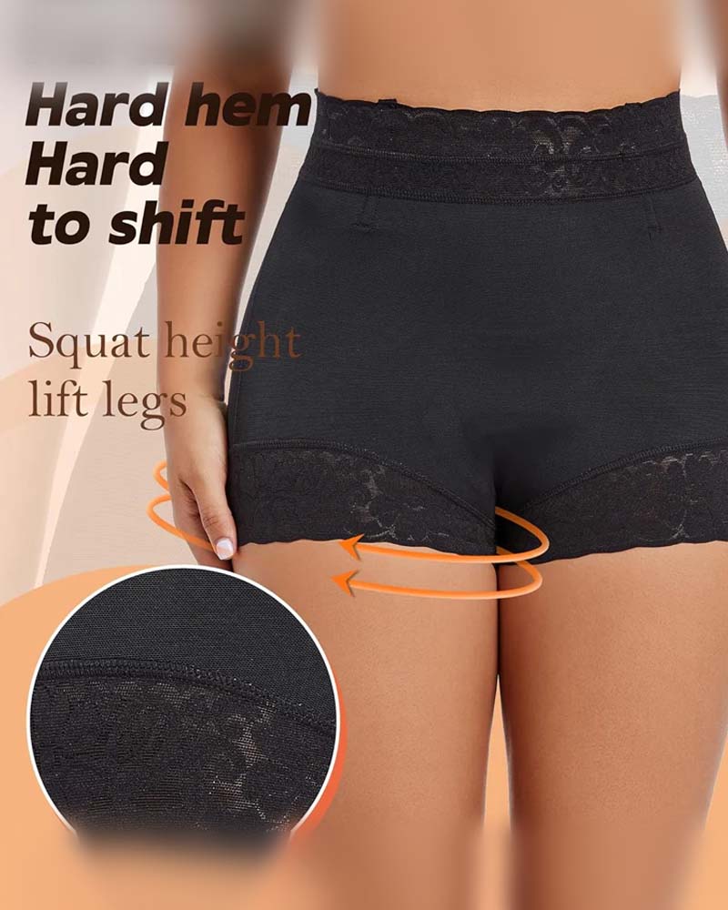 Kvinnors Shorts Spets Hög Midja Shapewear
