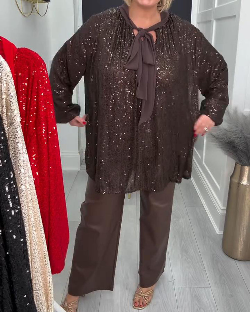 Enfärgad Lösittande Blus Med Lyktärmar