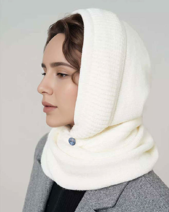Grossist Enfärgad Stickad Huvscarf
