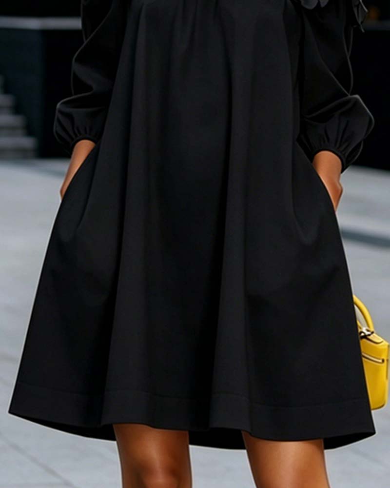 Klänning Off-Shoulder Blommig Accent
