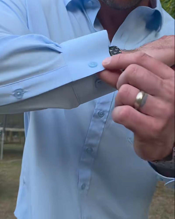 Skjorta Solid Casual Vattentät Stretch