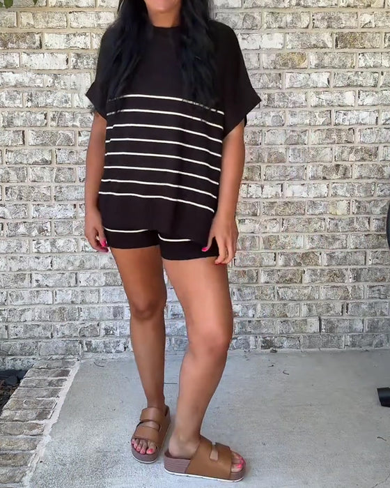 Set Rand Lös Casual Shorts