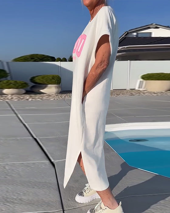 Klänning Mode Lössittande Slits