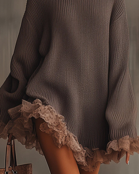 Set Med Elegant Stil, Tröja Lager Och Camisole Klänning