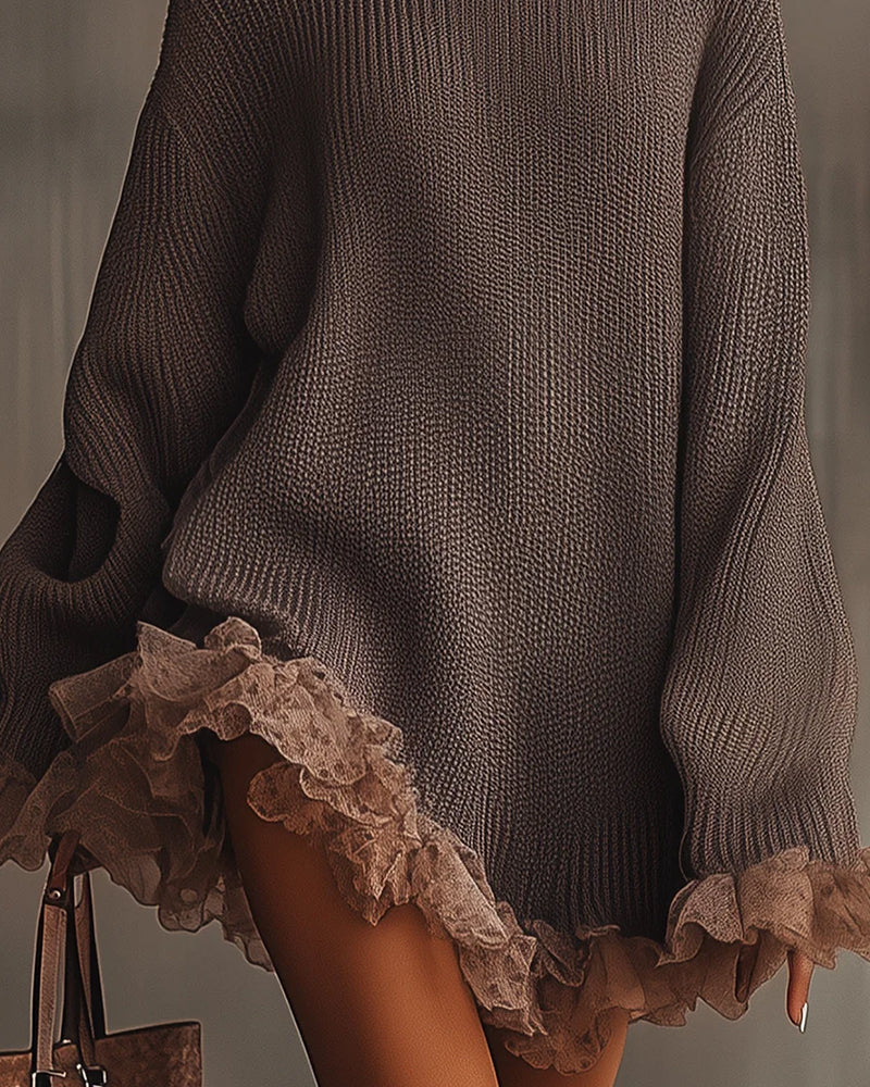 Set Med Elegant Stil, Tröja Lager Och Camisole Klänning