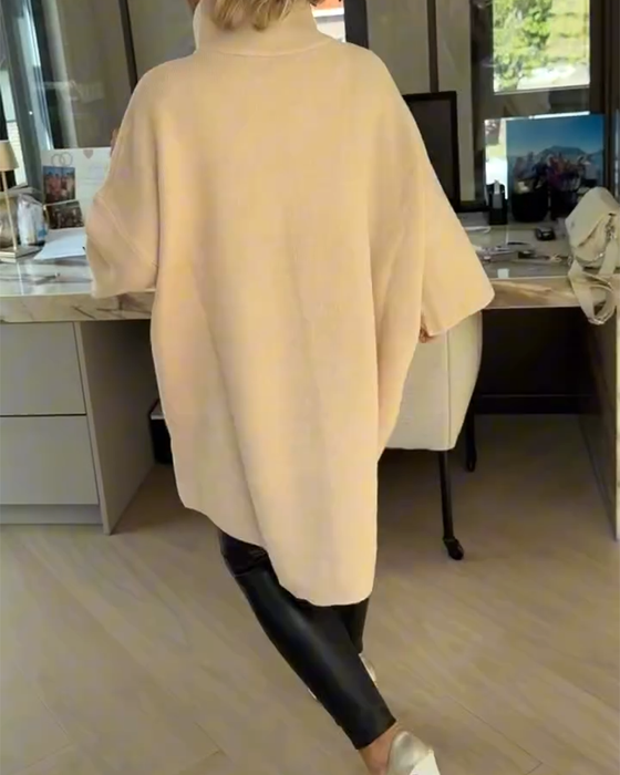 Pullover Ståkrage Halv Dragkedja Lös