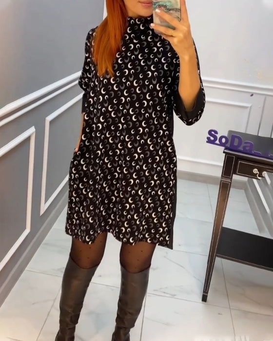 Casual klänning med fjärilstryck