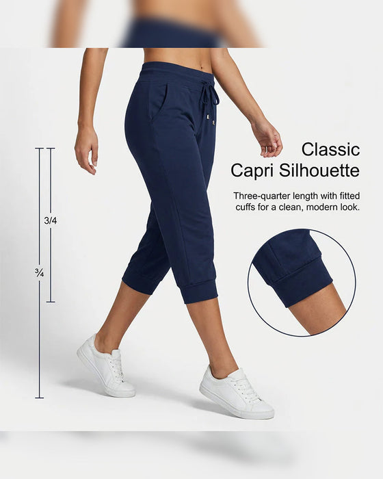 Enfärgade avskurna loungebyxor med fickor