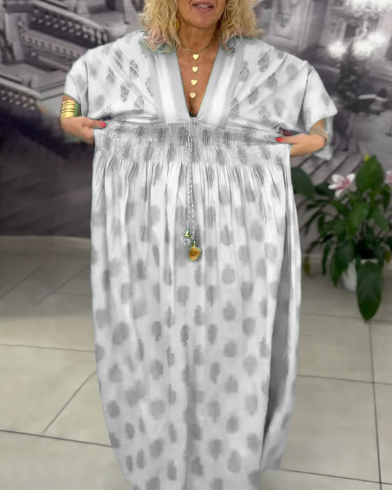 Klänning Lös Semestertryck Midja Maxi