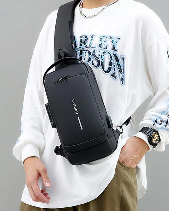 Stöldskyddande bröstväska med lösenord