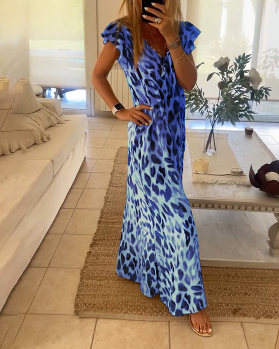 Klänning med korta ärmar och retrostil