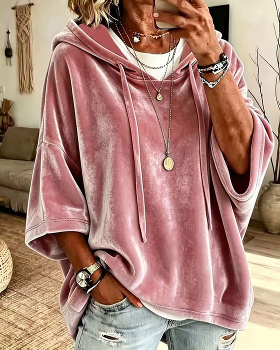 Sweatshirt 3/4-Ärm Huvtröja