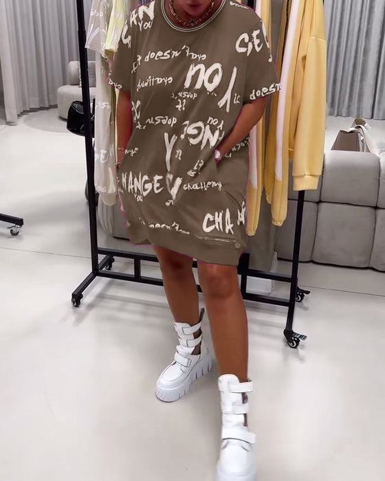 Klänning Löst Bokstavstryck