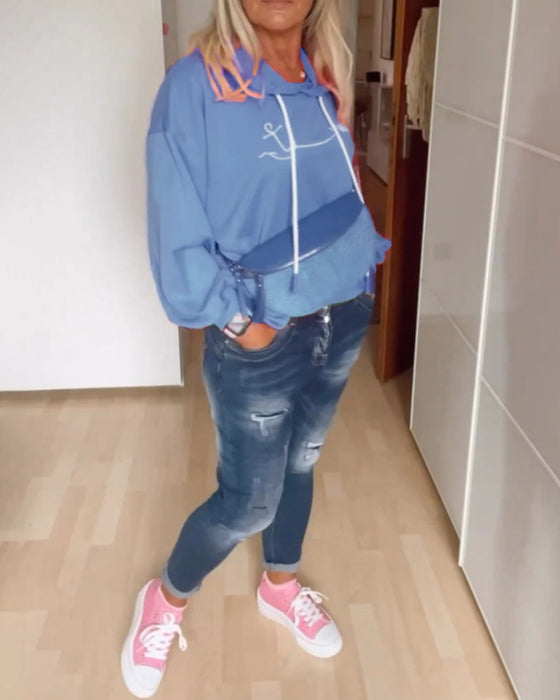 Luvtröjor med löst ankartryck