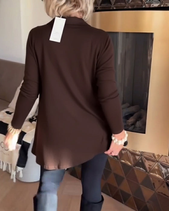 Oregelbunden Krage Långärmad Topp