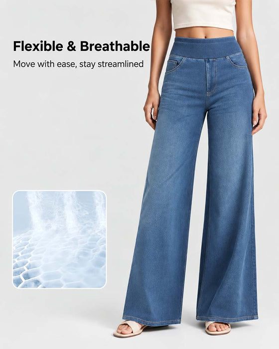 Byxor Elastisk Midja Denim Vida Ben