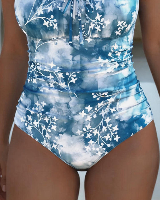 Ettdelad Tie-Dye Blommig
